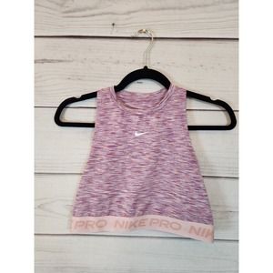 Nike‎ Pro Dri Fit Women's High Neck Sleeveless Crop Top Pink Purple Size M